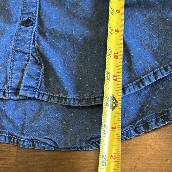 Madewell Denim Chronicle Button-Down Short Sleeve Shirt Oversized Boxy Textured - Picture 7 of 8